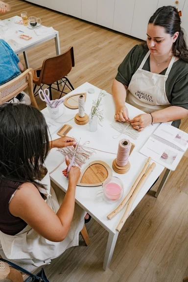 atelier macramé vu du dessus
