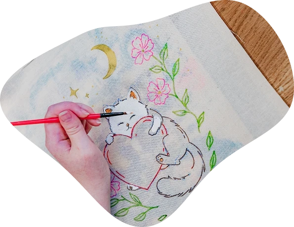 traçage d'un motif au stylo textile
