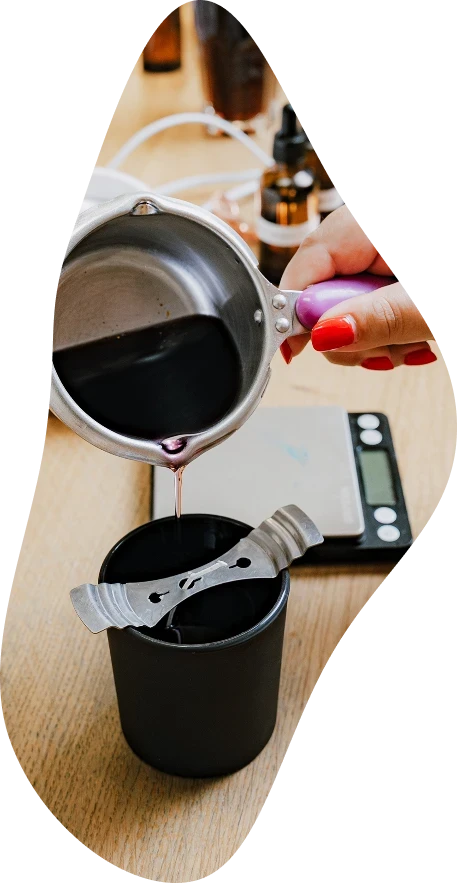 mélange de la cire fondue